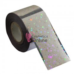 Folii de transfer, folie de unghii  Argintie cu Stelute F056